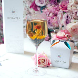 Flora thee per 6 verpakt + Thee glas